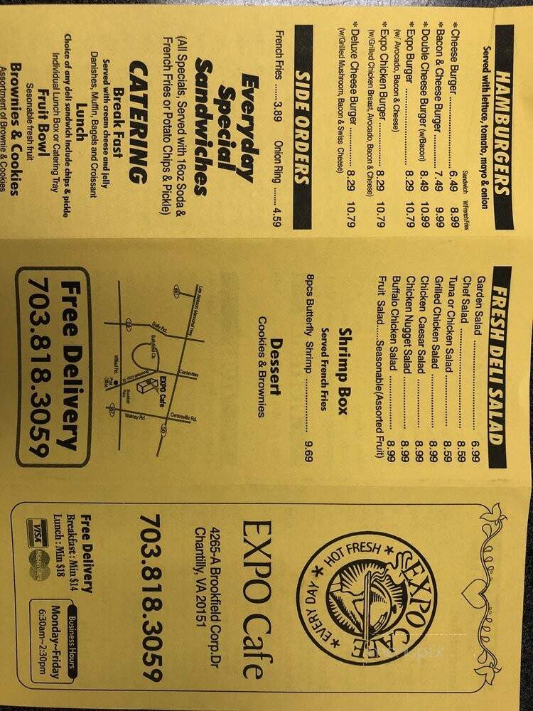 Expo Cafe - Chantilly, VA menu_pic