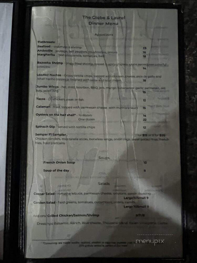 Globe & Laurel Restaurant - Triangle, VA menu_pic