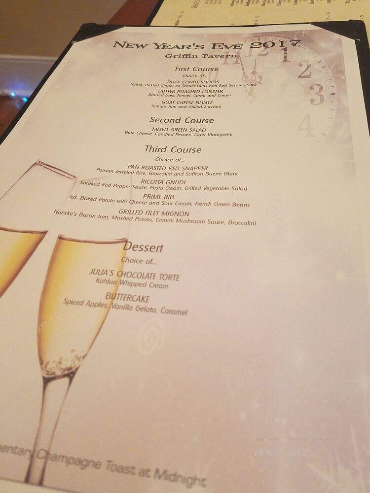 Griffin Tavern - Flint Hill, VA menu_pic