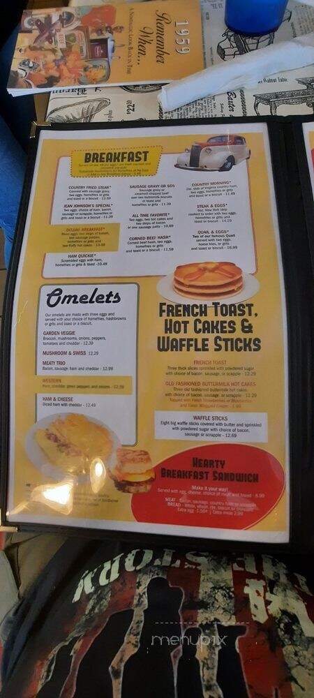 Horne's Restaurant - Port Royal, VA menu_pic