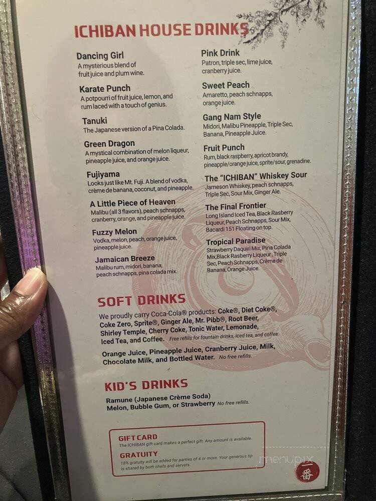 Ichiban Japanese Steak-Seafood - Winchester, VA menu_pic