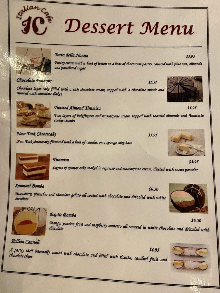 Italian Cafe - Falls Church, VA menu_pic