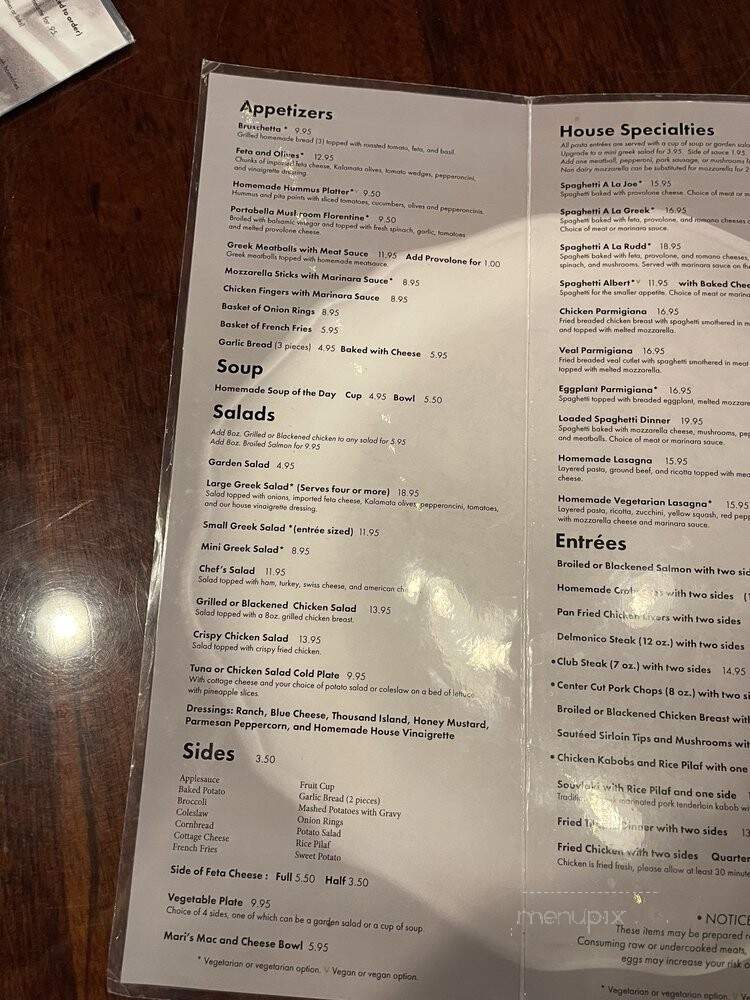 Joe's Inn - Richmond, VA menu_pic