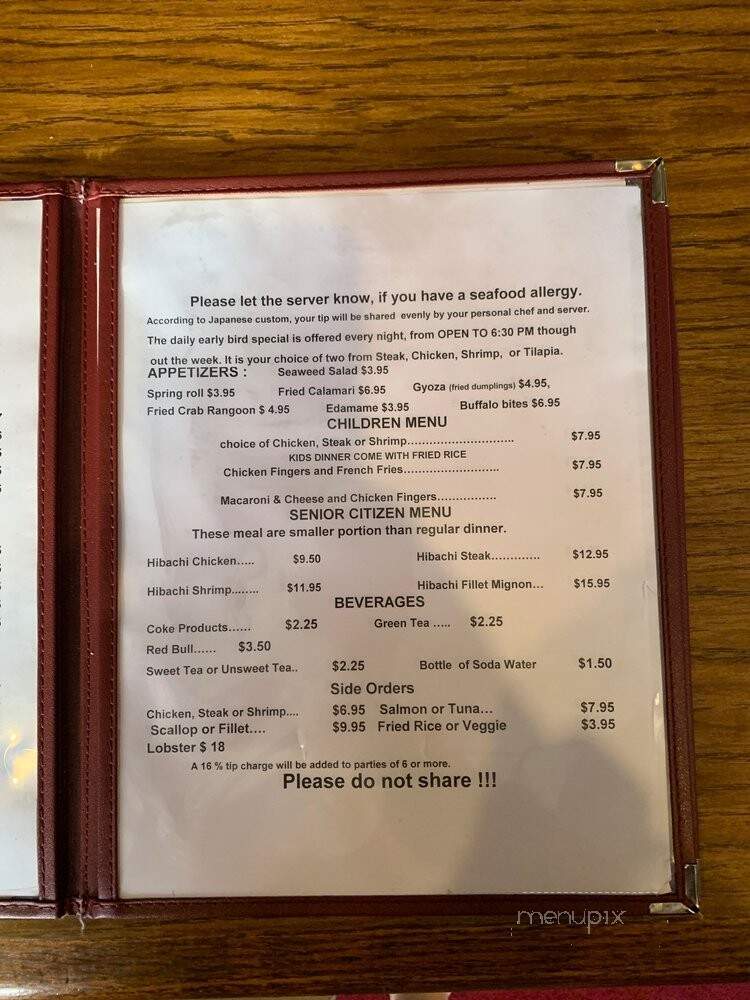Kyoto Japanese Steak & Seafood - Lynchburg, VA menu_pic