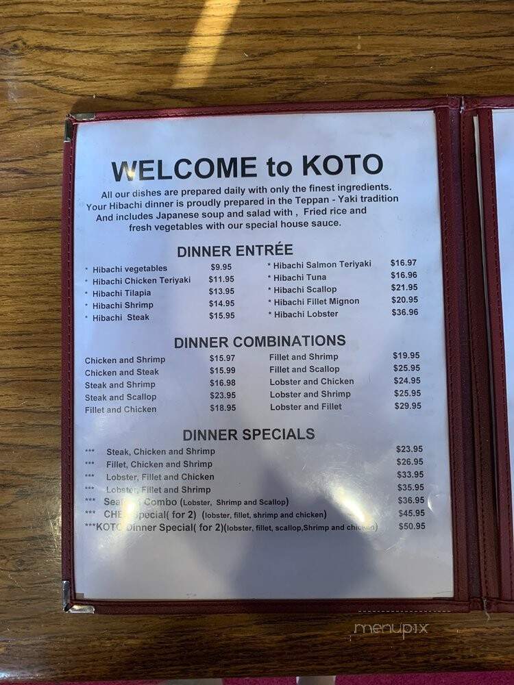 Kyoto Japanese Steak & Seafood - Lynchburg, VA menu_pic