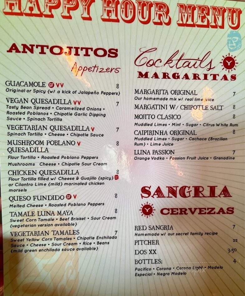 Luna Maya - Norfolk, VA menu_pic