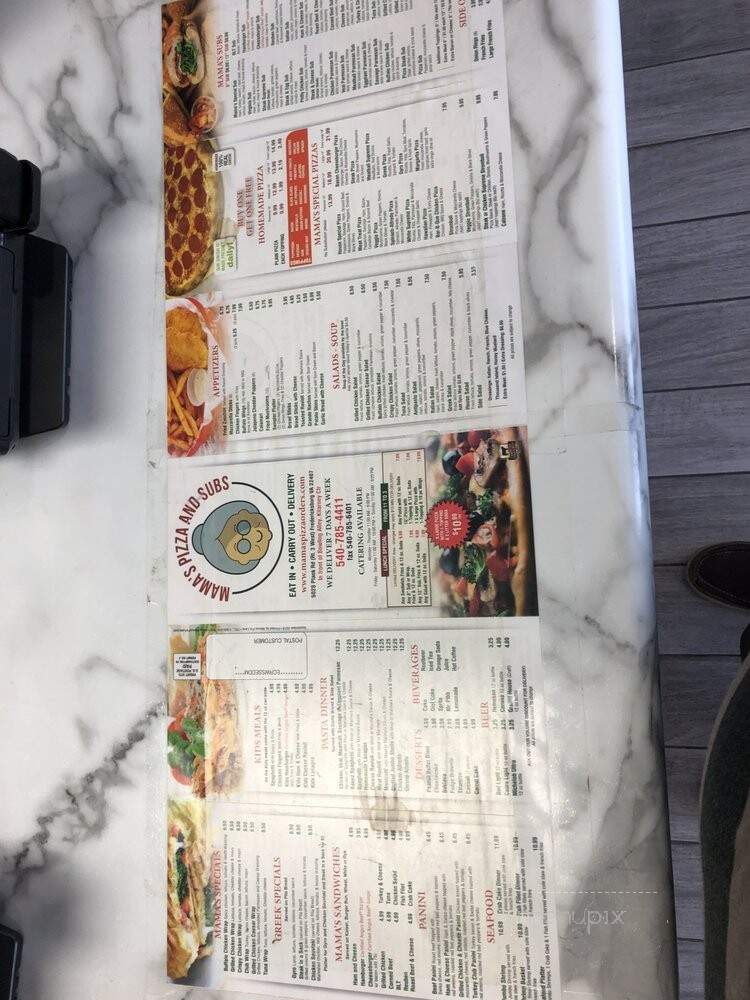 Mama's Pizza - Fredericksburg, VA menu_pic