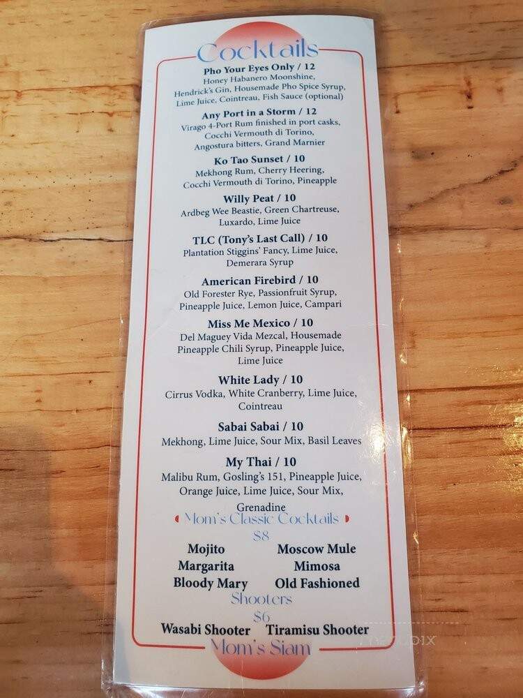 Mom Siam Authentic Thai - Richmond, VA menu_pic