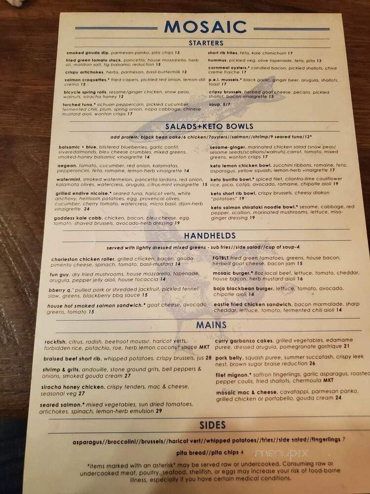 Mosaic Cafe - Richmond, VA menu_pic