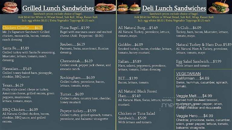 Mr J's Bagel & Deli III - Harrisonburg, VA menu_pic