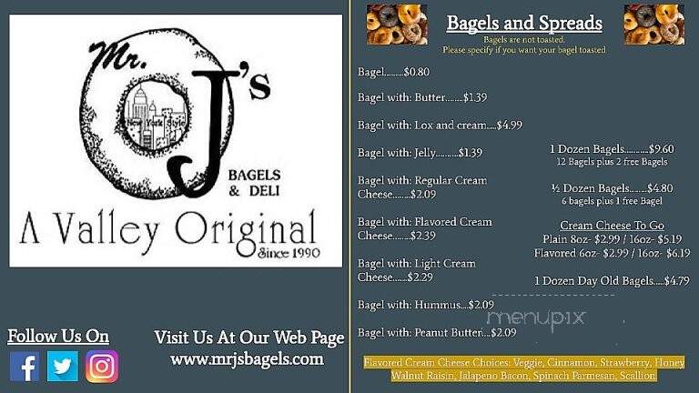 Mr J's Bagel & Deli III - Harrisonburg, VA menu_pic