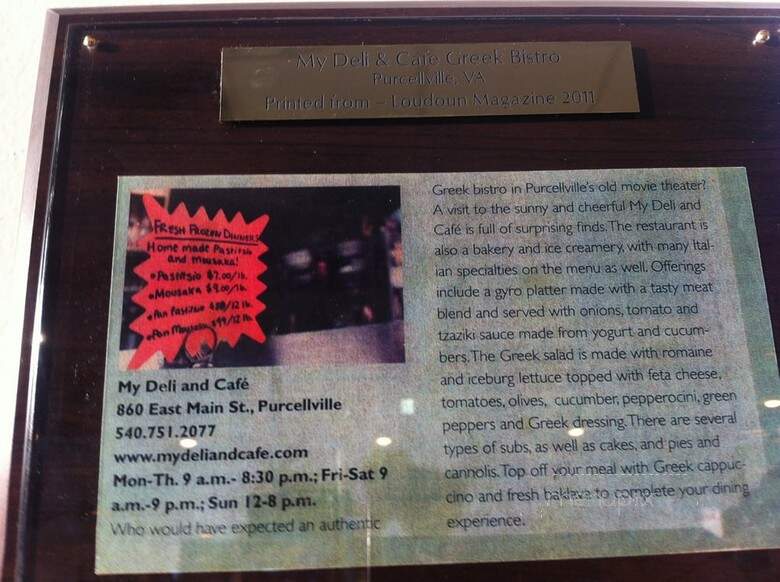 My Deli & Cafe - Purcellville, VA menu_pic