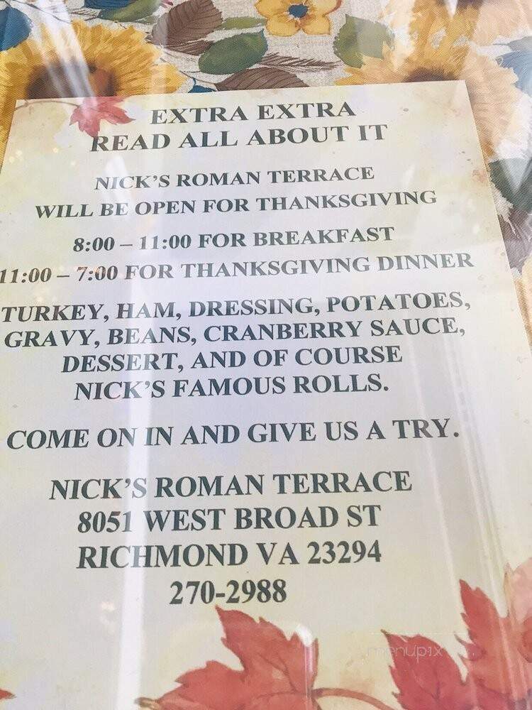 Nick's Roman Terrace - Richmond, VA