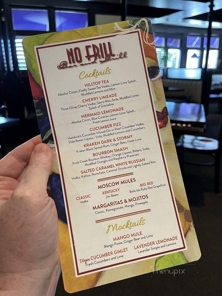 No Frill Bar & Grill - Virginia Beach, VA menu_pic