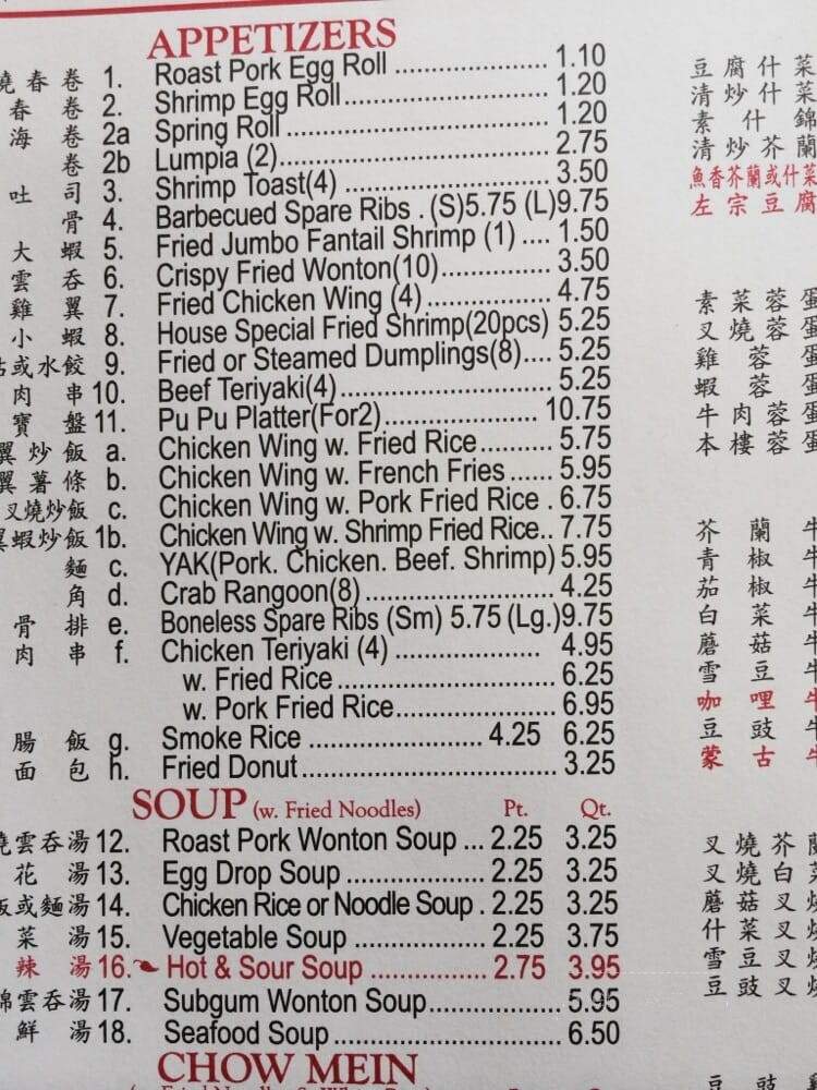 Number One Chinese Restaurant - Chesapeake, VA menu_pic