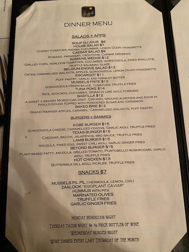 Omar's Carriage House - Norfolk, VA menu_pic