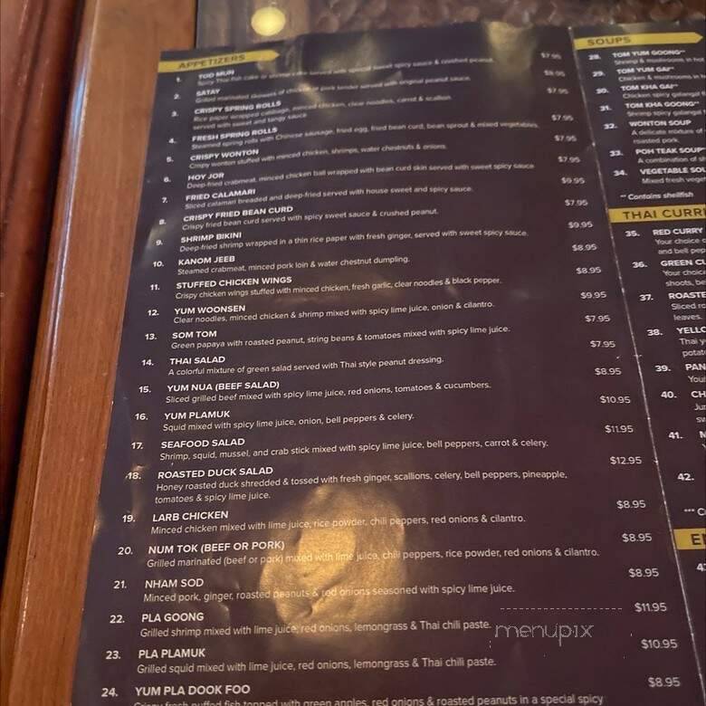Pasara Thai Restaurant - Alexandria, VA menu_pic