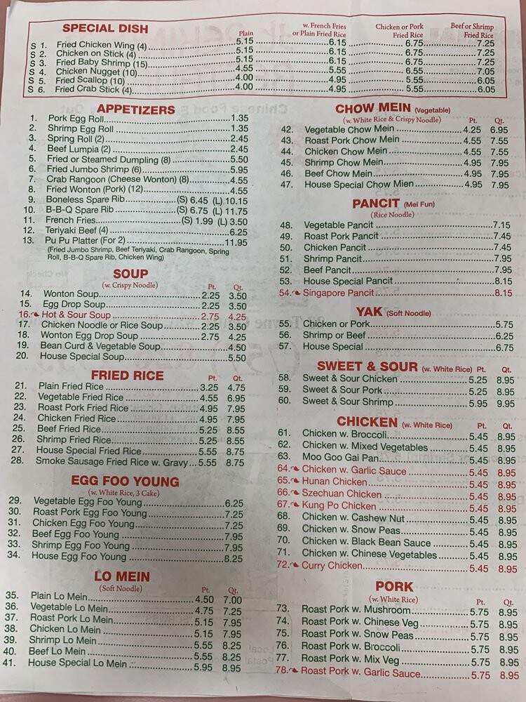 Peking Restaurant - Hampton, VA menu_pic