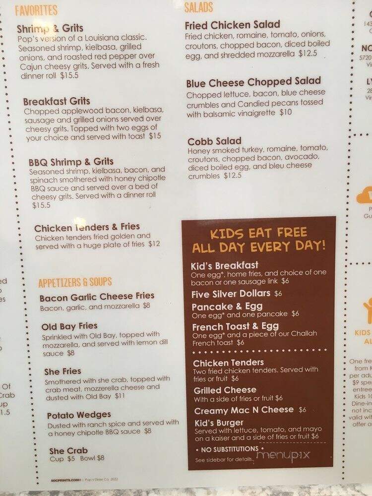 Pop's Diner Co - Virginia Beach, VA menu_pic