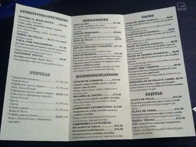 Pupuseria El Buen Gusto - Fairfax, VA menu_pic