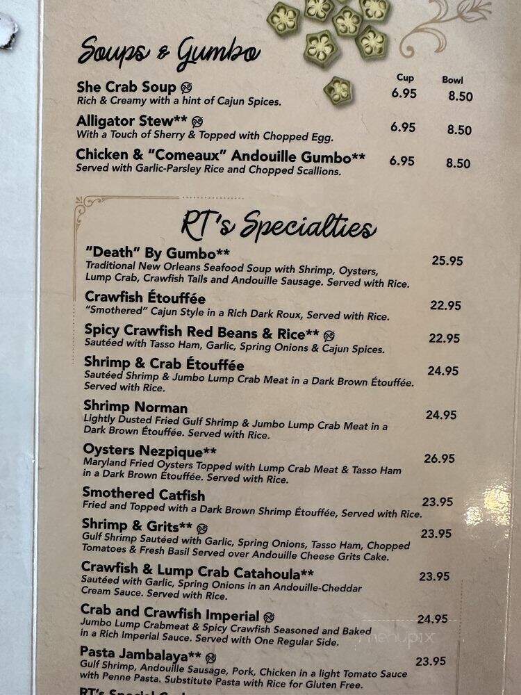 R T's Restaurant - Alexandria, VA menu_pic