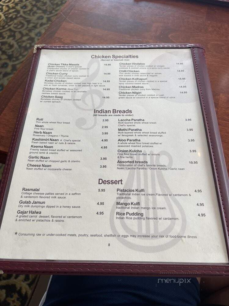 Raaga Restaurant - Falls Church, VA menu_pic