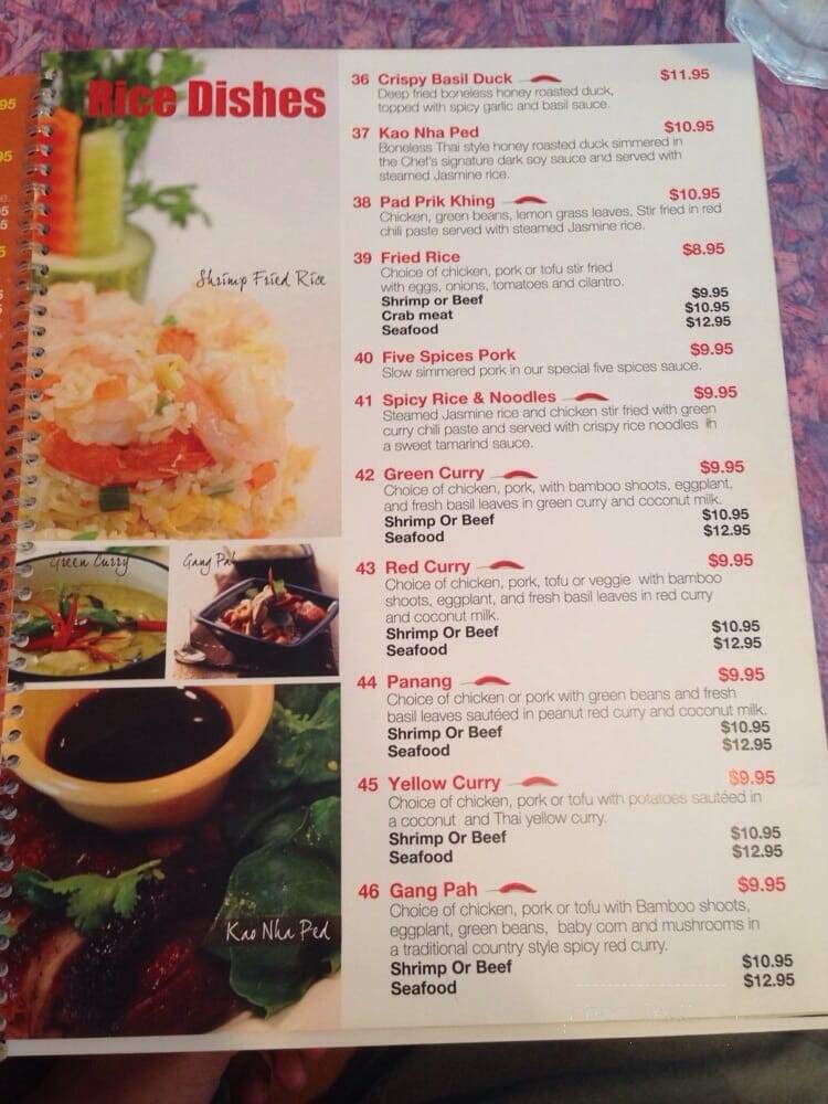 Rice & Noodles Thai Gourmet - Alexandria, VA menu_pic