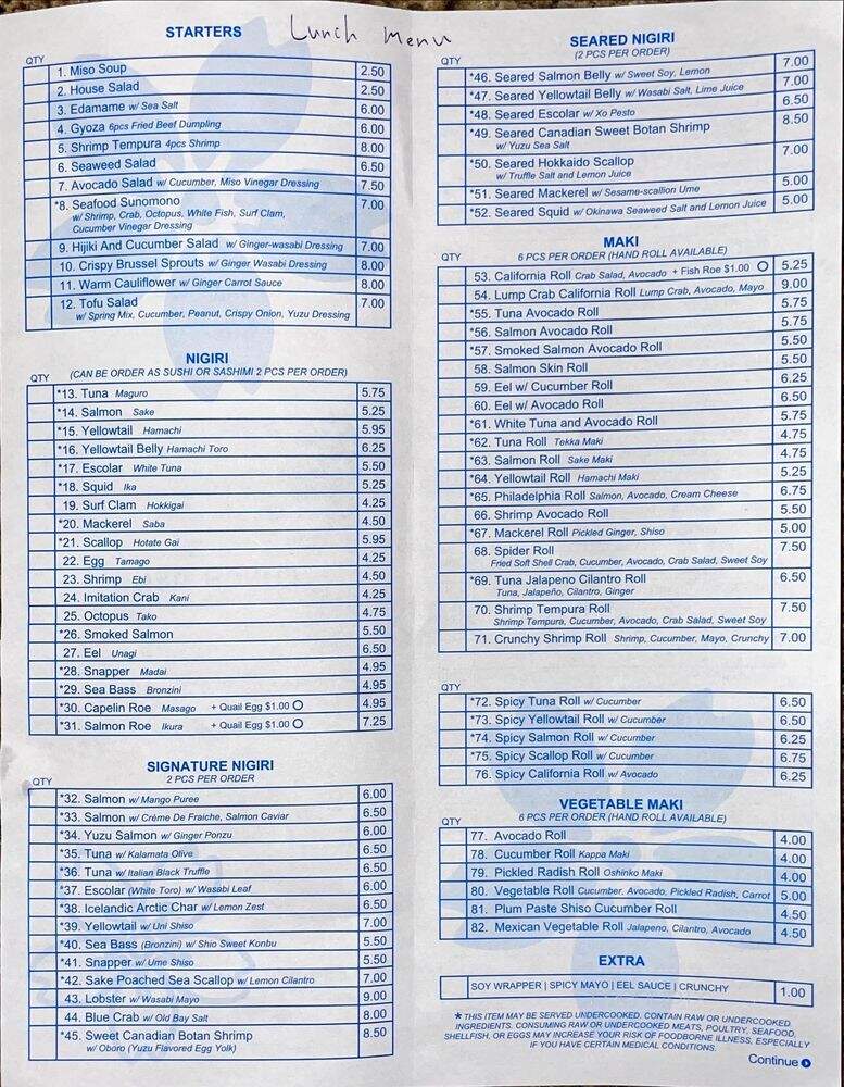 Sakura Japanese Steak - Fairfax, VA menu_pic