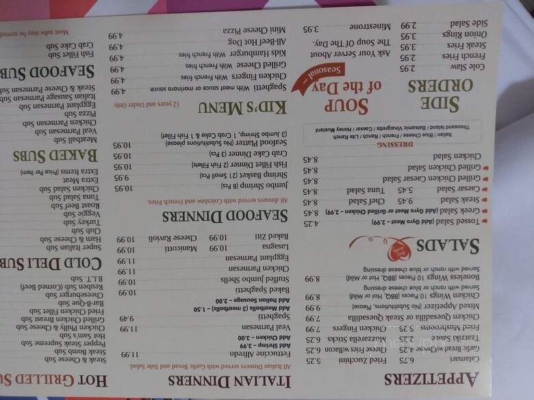 Sam's Pizza & Subs - Fredericksburg, VA menu_pic