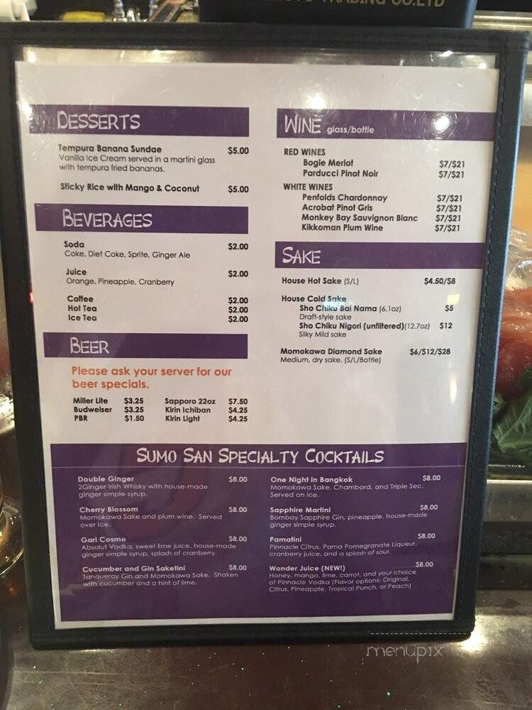 Sumo San Restaurant - Richmond, VA menu_pic
