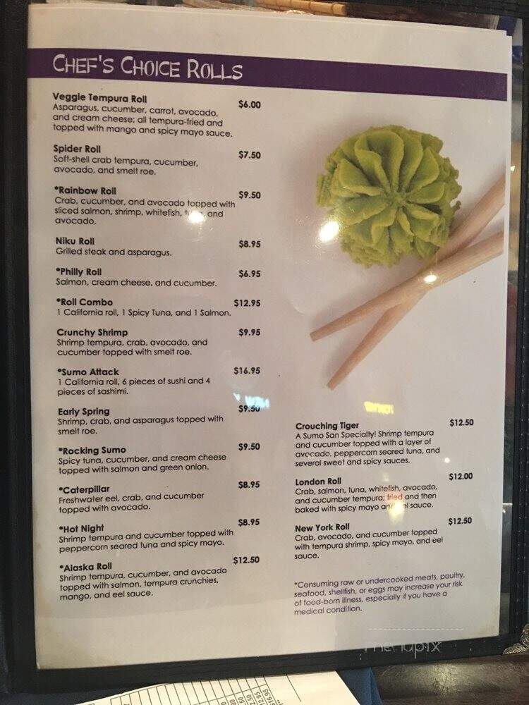 Sumo San Restaurant - Richmond, VA menu_pic