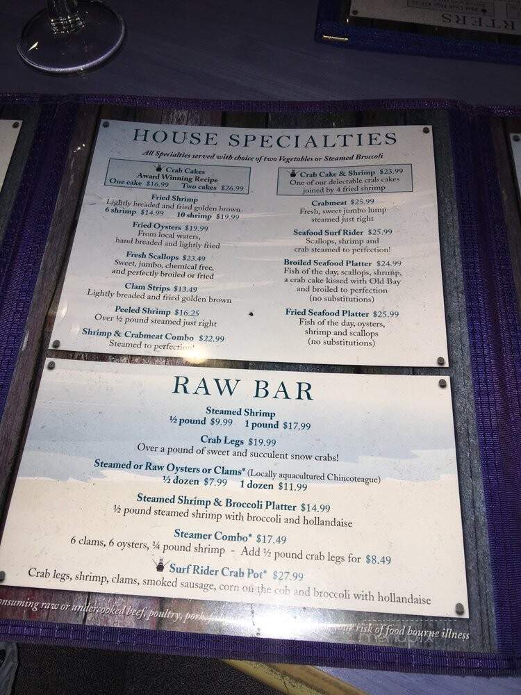 Surf Rider Restaurant - Virginia Beach, VA menu_pic