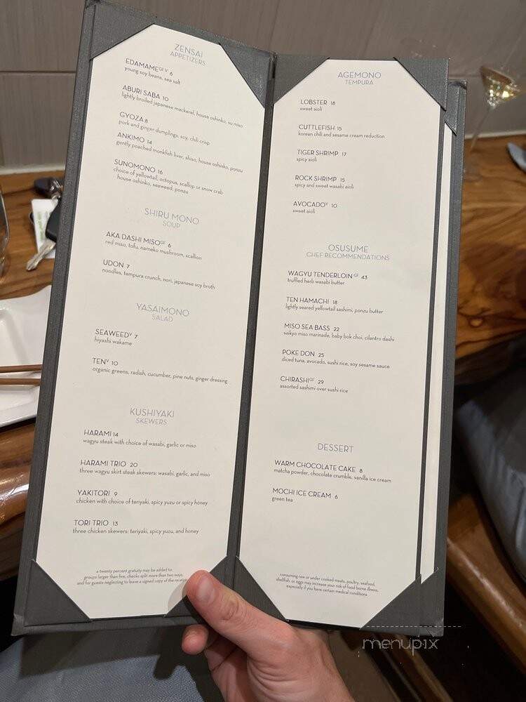 Ten - Charlottesville, VA menu_pic