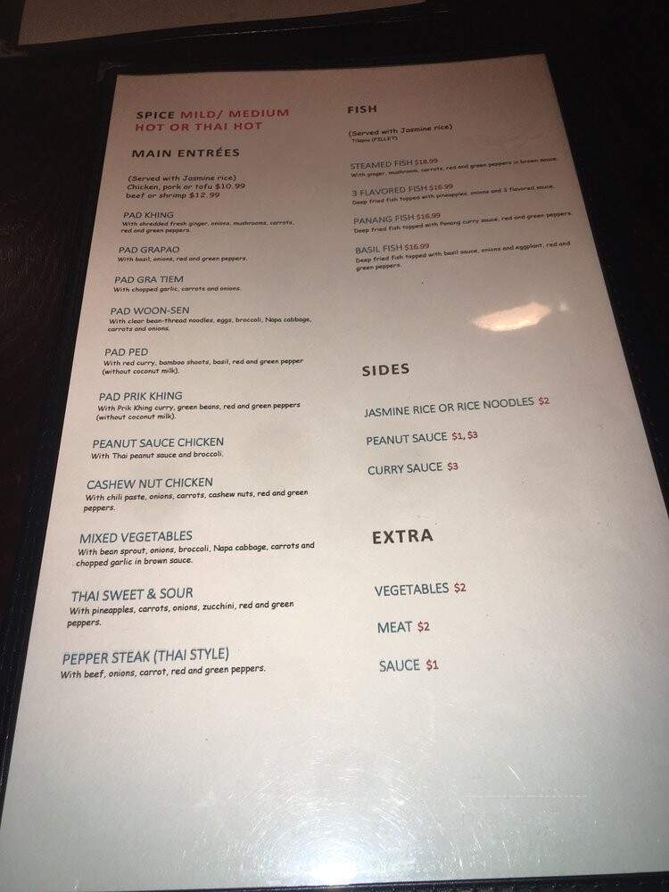 Thai 99 - Lynchburg, VA menu_pic