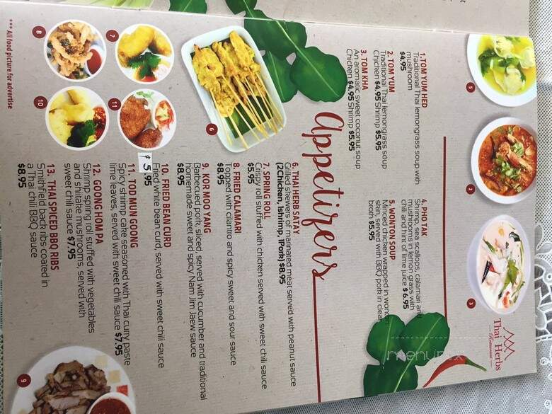 Thai Herbs - Alexandria, VA menu_pic