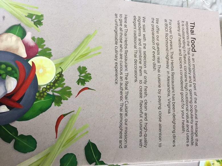 Thai Herbs - Alexandria, VA menu_pic