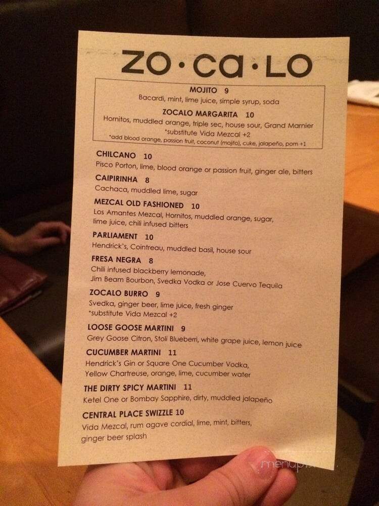 Zocalo - Charlottesville, VA menu_pic