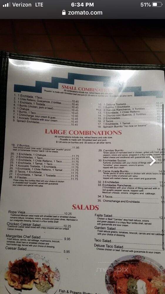 3 Margaritas - Richland, WA menu_pic