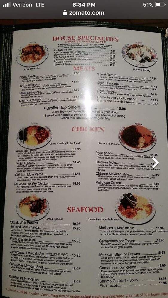 3 Margaritas - Richland, WA menu_pic