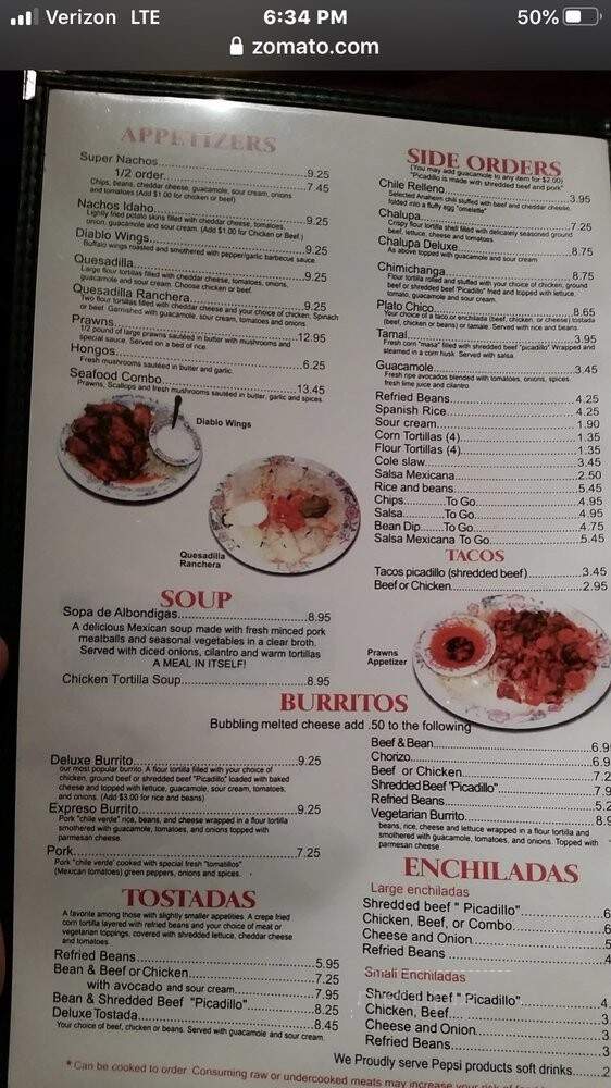 3 Margaritas - Richland, WA menu_pic