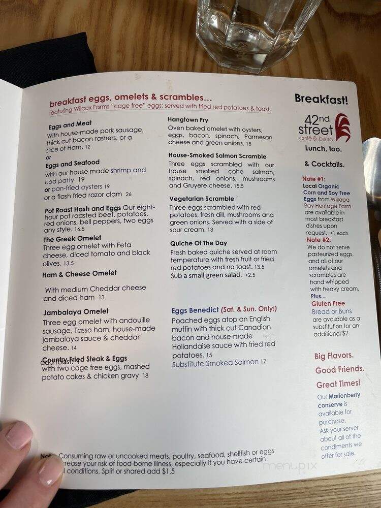 42nd Street Cafe - Seaview, WA menu_pic