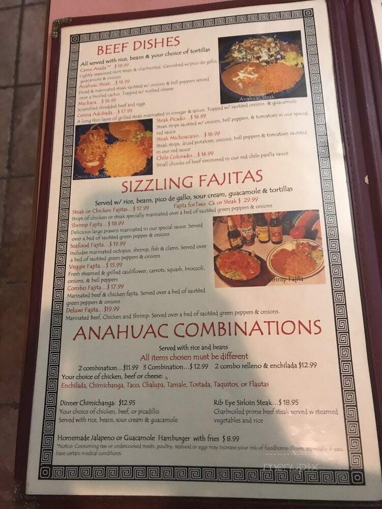 Anahua Mexican Restaurant - Tacoma, WA menu_pic