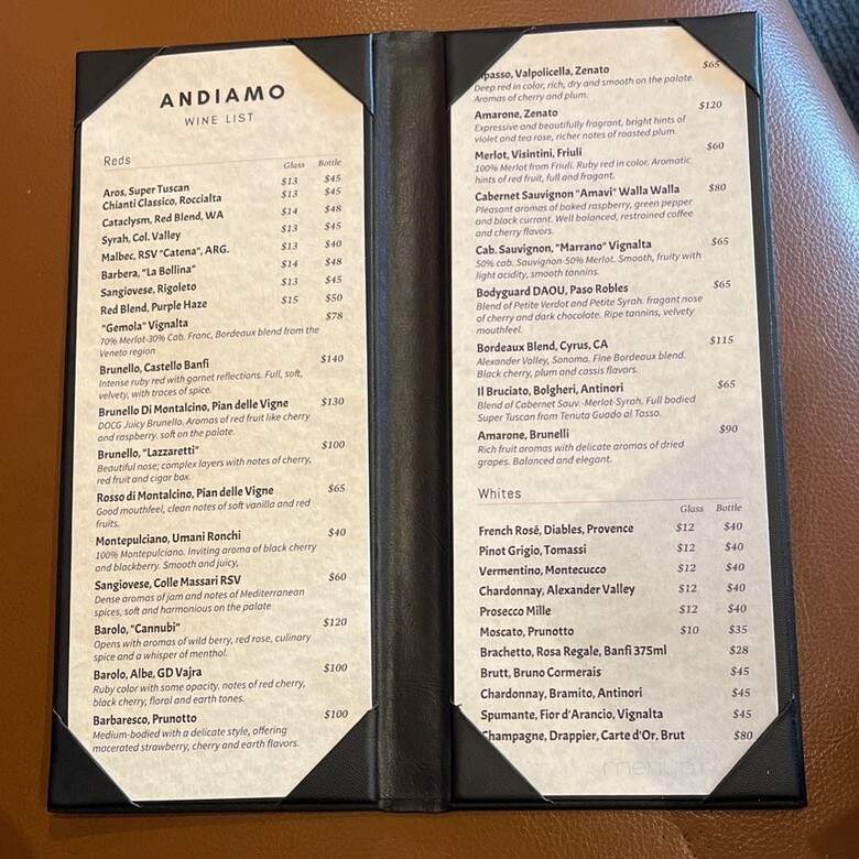 Andiamo - Bellevue, WA menu_pic