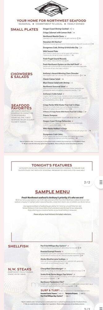 Anthony's Homeport - Kirkland, WA menu_pic