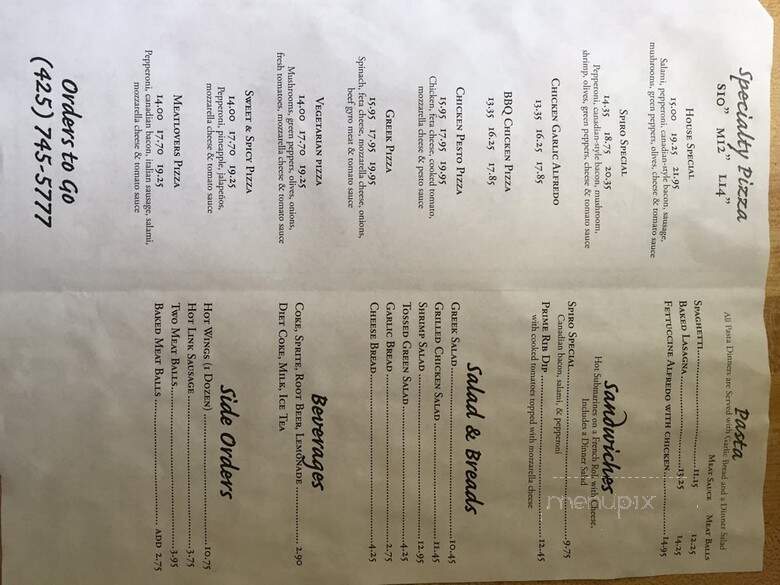 Astoria Pizza & Pasta - Lynnwood, WA menu_pic