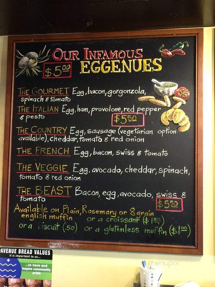 Avenue Bread & Cafe - Bellingham, WA menu_pic