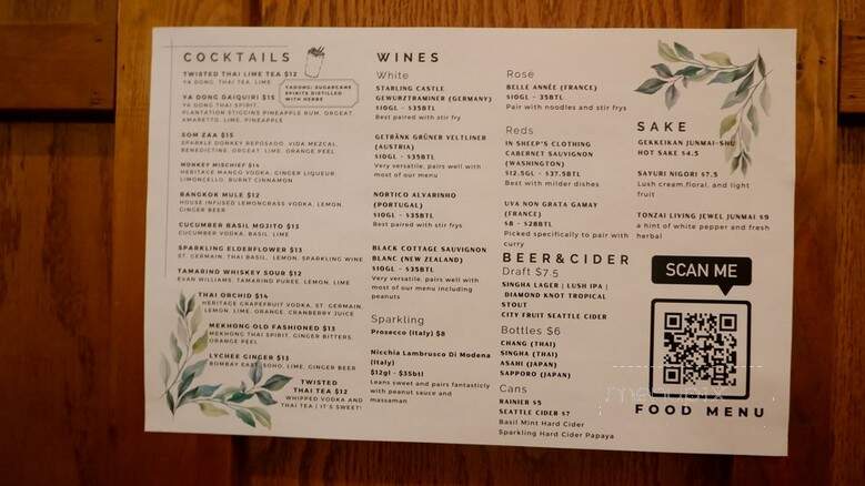 Ayutthaya Thai Restaurant - Seattle, WA menu_pic