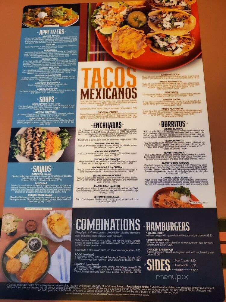Azteca Mexican - Tukwila, WA menu_pic