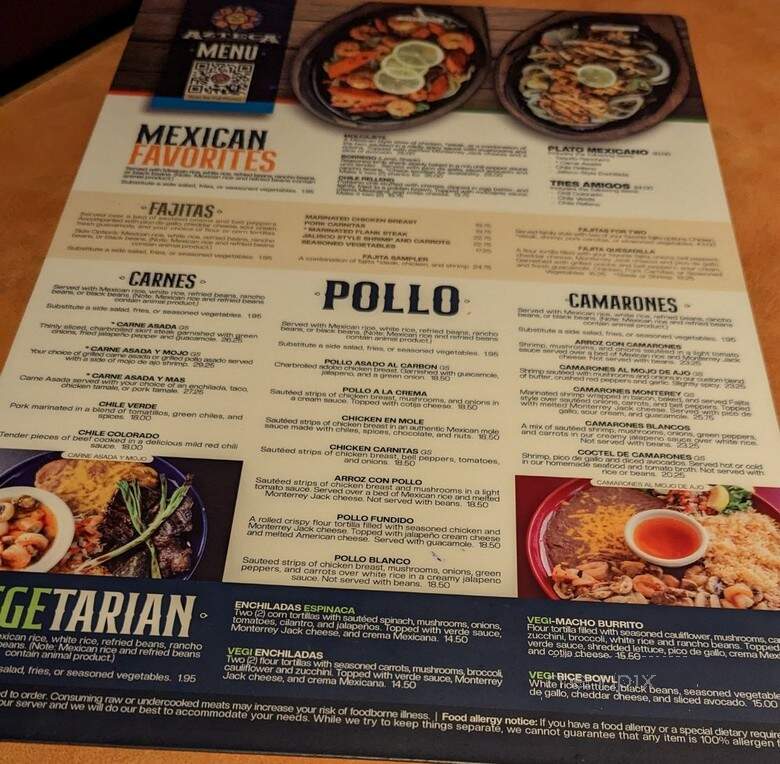 Azteca Mexican - Kent, WA menu_pic