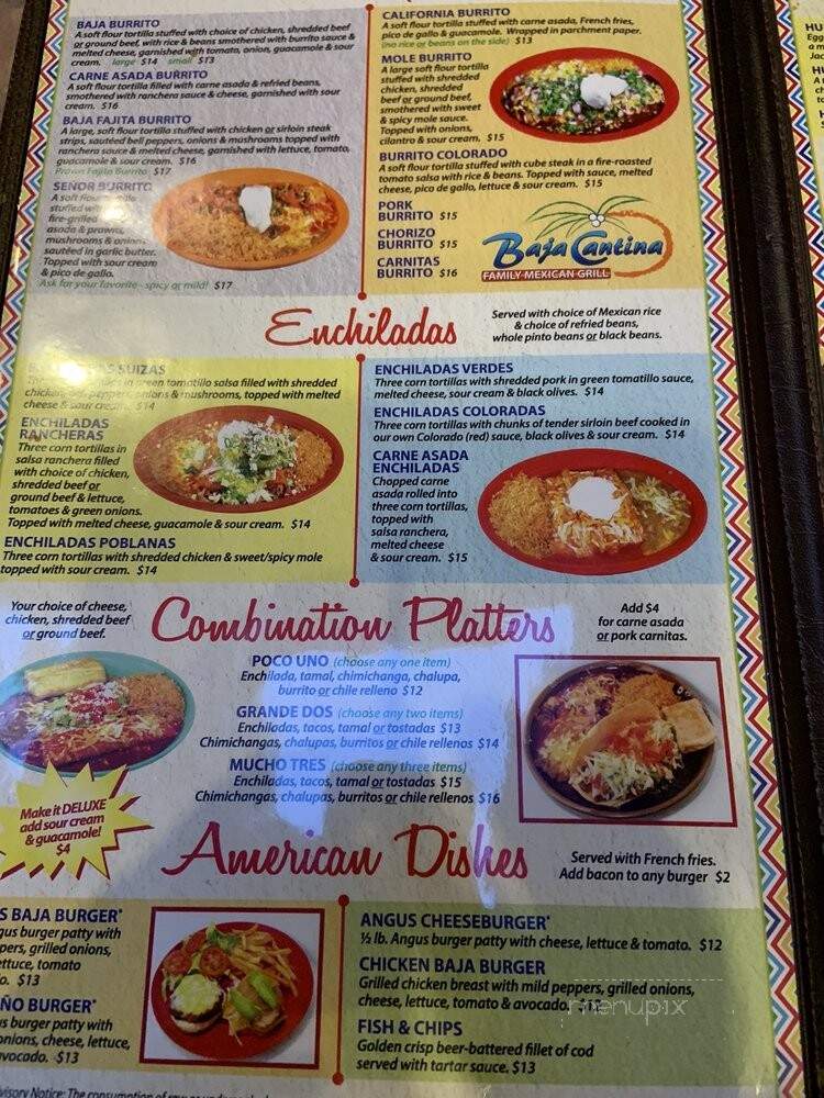 Baja Cantina - Sequim, WA menu_pic